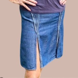 Lida Baday Linen/Cotton Jean Skirt -> Lida Baday Linen/Cotton Jean Skirt